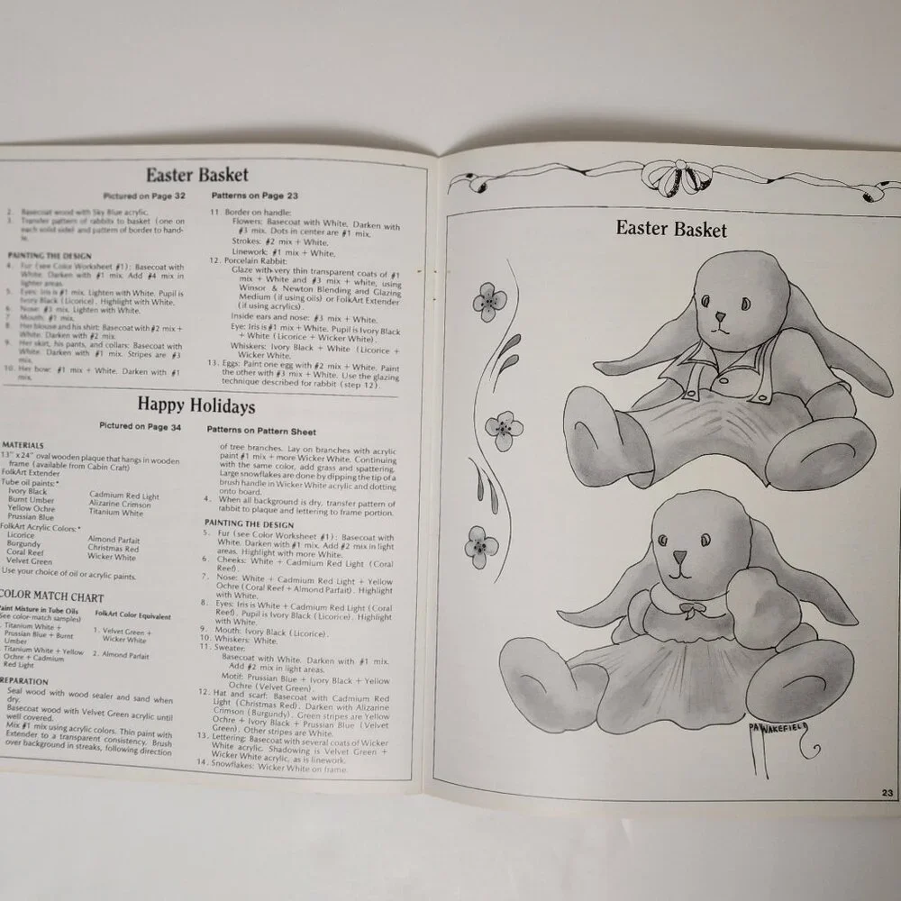 Charming Bear & Bunny 13 Painting Projects Adventures w/Fuzzy Tales Vint…